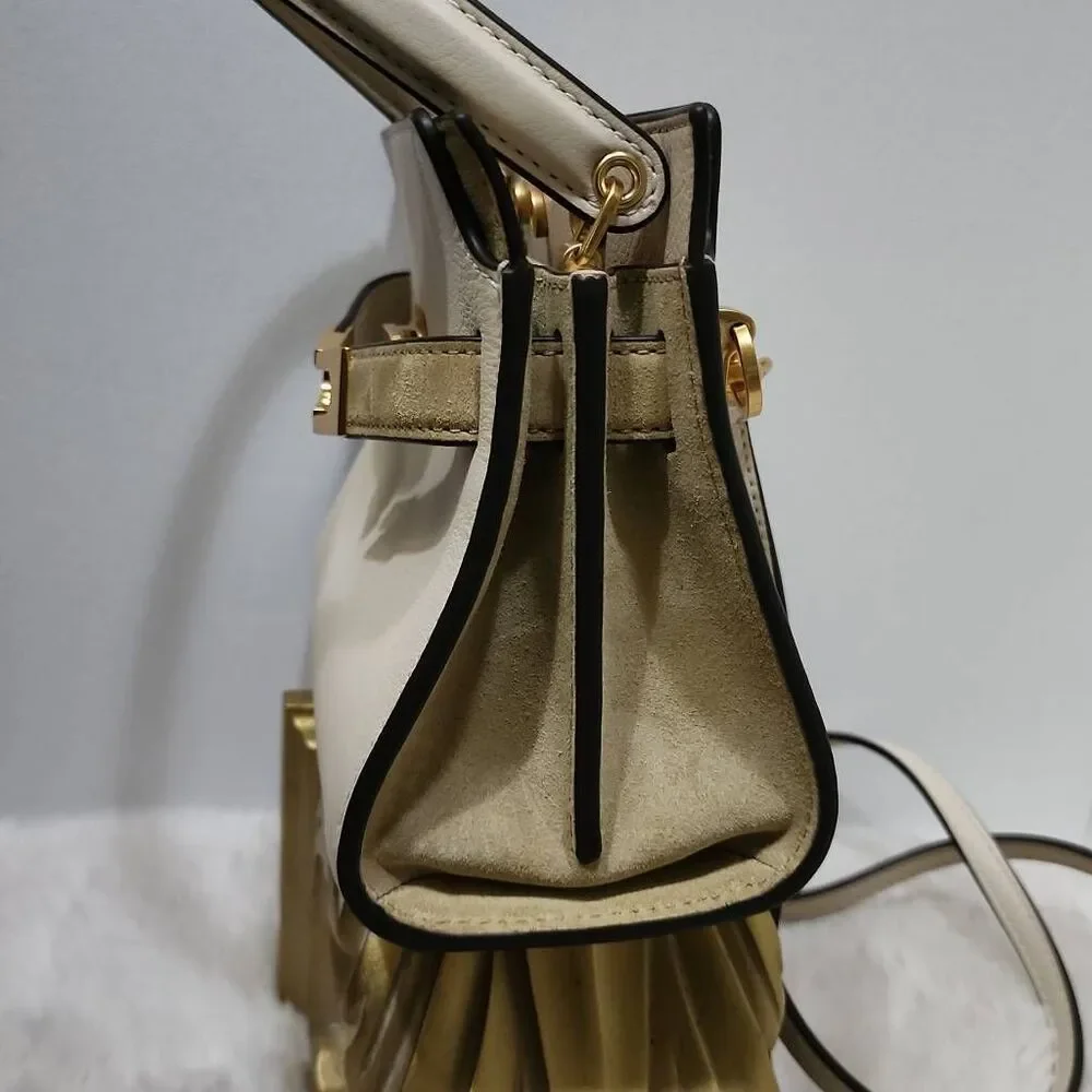 Tory Burch Petite Lee Radziwill Double Bag in Cream